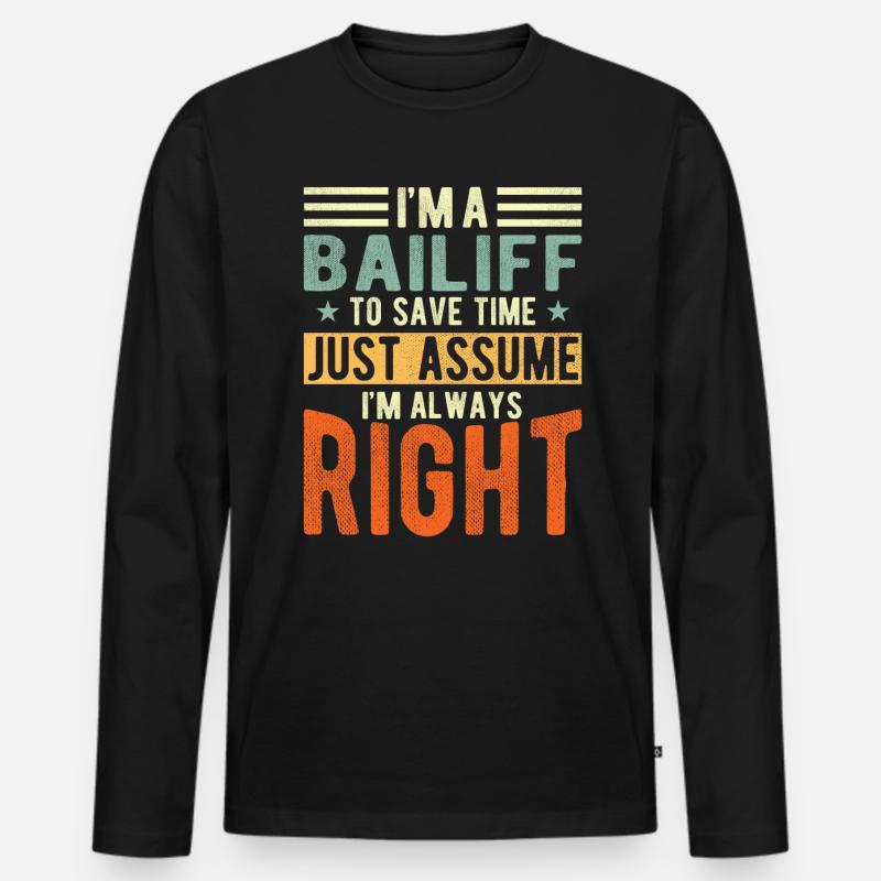 Gerichtsvollzieher - Männer Premium Bio Langarmshirt - Schwarz