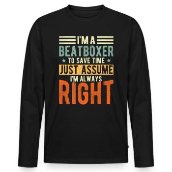 Beat-boxer - Männer Premium Bio Langarmshirt - Schwarz - Vorne - Nico (187cm)