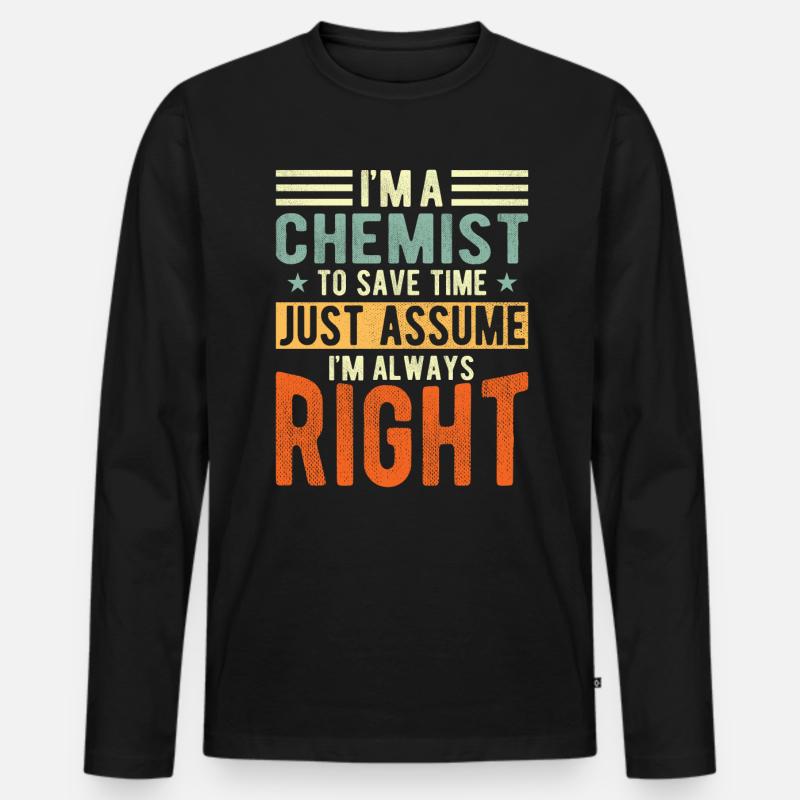 Chemiker - Männer Premium Bio Langarmshirt - Schwarz