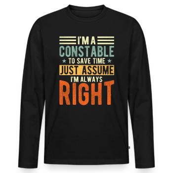 Policeman - Men's Premium Organic Long Sleeve Shirt - black - Front - Nico (187cm)