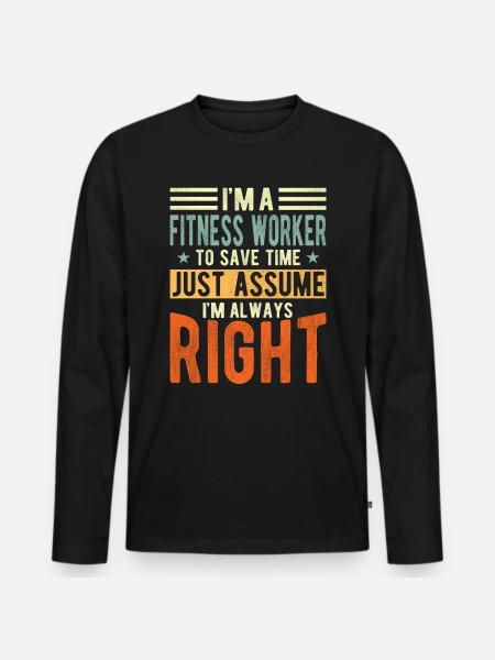 Fitness workers - Men's Premium Organic Long Sleeve Shirt - black