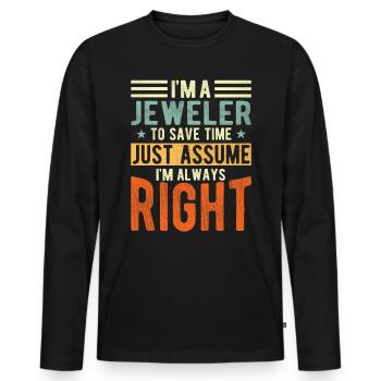 Jeweller - Men's Premium Organic Long Sleeve Shirt - black - Front - Nico (187cm)