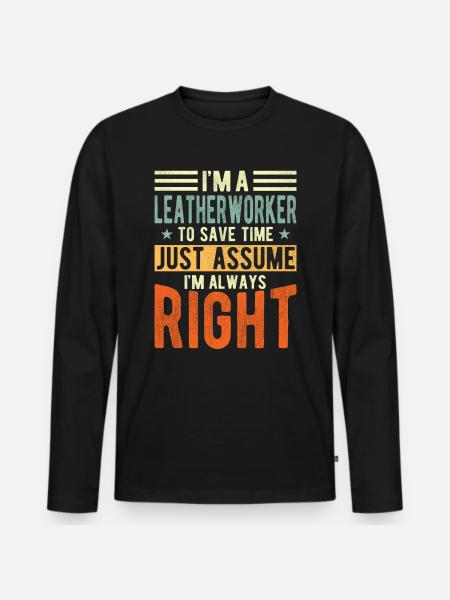 Leather workers - Men's Premium Organic Long Sleeve Shirt - black