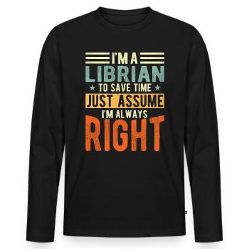 Balance - T-shirt manches longues Premium bio Homme - noir - Devant - Nico (187cm)