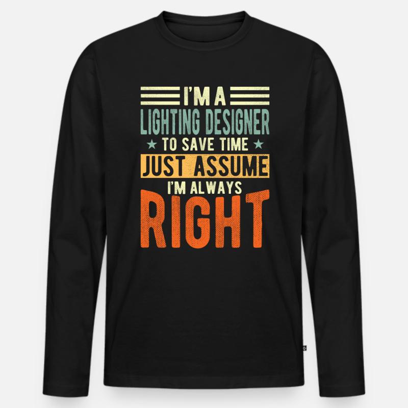 Lichtdesigner - Männer Premium Bio Langarmshirt - Schwarz