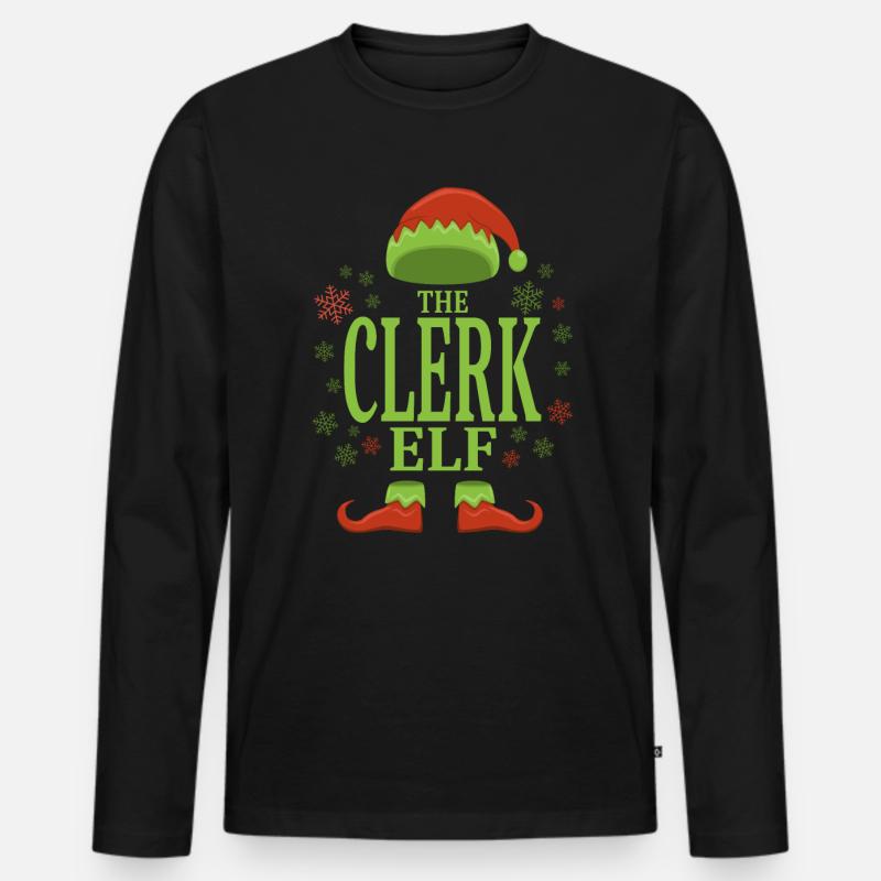 Sachbearbeiter Weihnachtself - Männer Premium Bio Langarmshirt - Schwarz