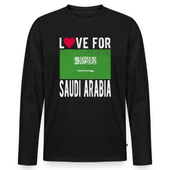 Saudi Arabia flag - Men's Premium Organic Long Sleeve Shirt - black - Front - Nico (187cm)