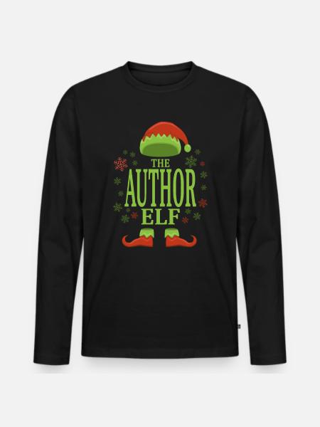 Author Christmas Elf - Men's Premium Organic Long Sleeve Shirt - black