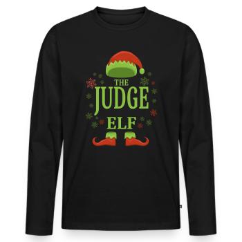 Richter Weihnachtself - Männer Premium Bio Langarmshirt - Schwarz - Vorne - Nico (187cm)