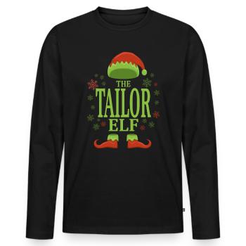 Schneider Weihnachtself - Männer Premium Bio Langarmshirt - Schwarz - Vorne - Nico (187cm)