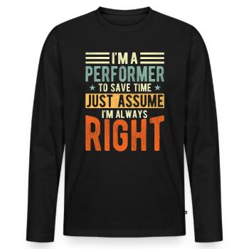 Artiste - T-shirt manches longues Premium bio Homme - noir - Devant - Nico (187cm)