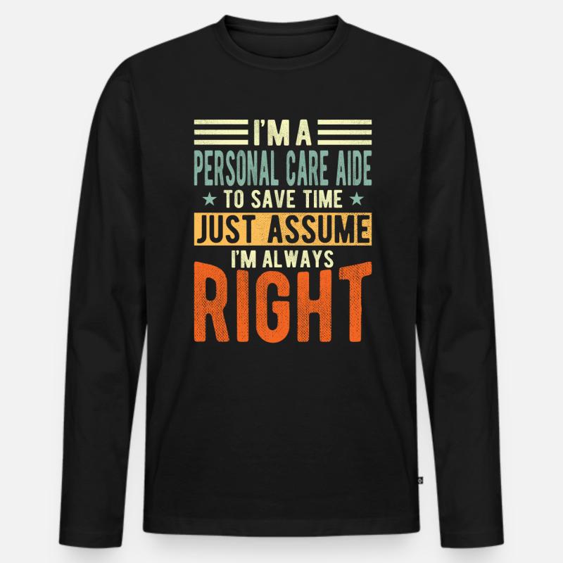Hilfsbereitschaft - Männer Premium Bio Langarmshirt - Schwarz