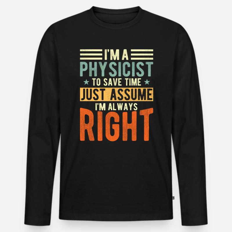 Physiker - Männer Premium Bio Langarmshirt - Schwarz