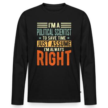 Political scientist - Men's Premium Organic Long Sleeve Shirt - black - Front - Nico (187cm)