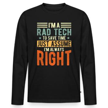 Rad Tech - Männer Premium Bio Langarmshirt - Schwarz - Vorne - Nico (187cm)