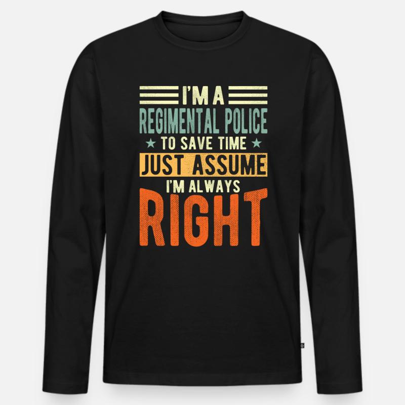 Regimentspolizei - Männer Premium Bio Langarmshirt - Schwarz