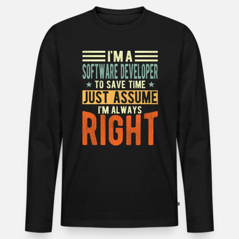 Softwareentwickler - Männer Premium Bio Langarmshirt - Schwarz