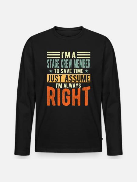 Stage crew member - Men's Premium Organic Long Sleeve Shirt - black