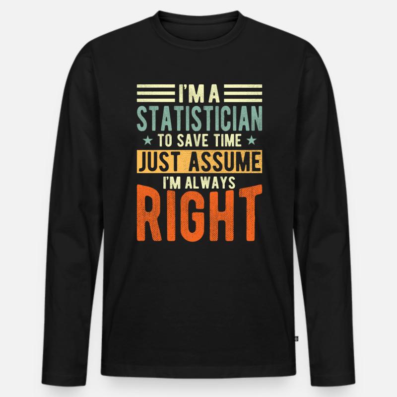 Statistiker - Männer Premium Bio Langarmshirt - Schwarz