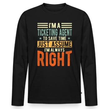 Ticket Agents - Men's Premium Organic Long Sleeve Shirt - black - Front - Nico (187cm)