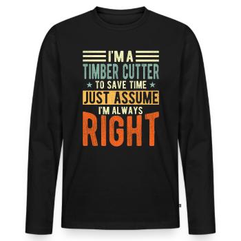 Wood cutters - Men's Premium Organic Long Sleeve Shirt - black - Front - Nico (187cm)