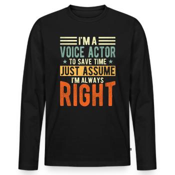 Voice actor - Men's Premium Organic Long Sleeve Shirt - black - Front - Nico (187cm)