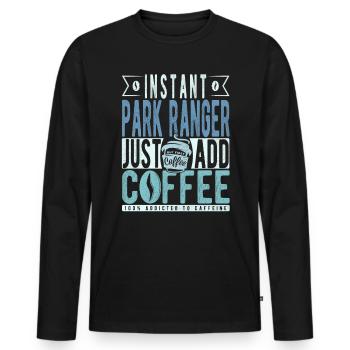 Parking attendant coffee saying - Men's Premium Organic Long Sleeve Shirt - black - Front - Nico (187cm)