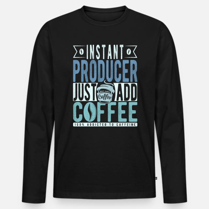 Hersteller Kaffee Spruch - Männer Premium Bio Langarmshirt - Schwarz