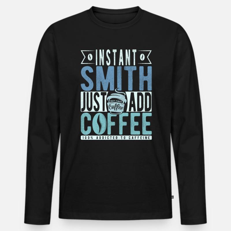 Schmied Kaffee Spruch - Männer Premium Bio Langarmshirt - Schwarz