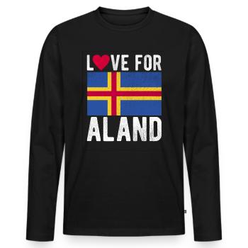 Aland Souvenir - T-shirt manches longues Premium bio Homme - noir - Devant - Nico (187cm)