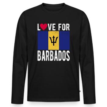 Souvenir de la Barbade - T-shirt manches longues Premium bio Homme - noir - Devant - Nico (187cm)