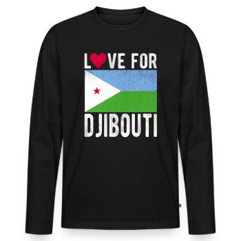 Djibouti Souvenir - T-shirt manches longues Premium bio Homme - noir - Devant - Nico (187cm)