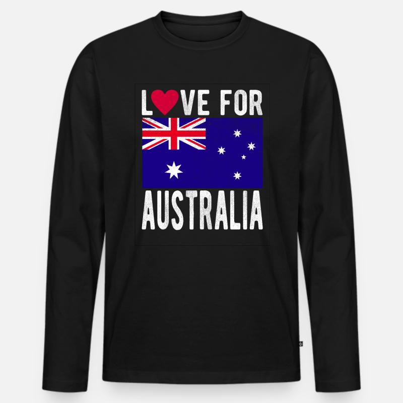 Australien Souvenir - Männer Premium Bio Langarmshirt - Schwarz