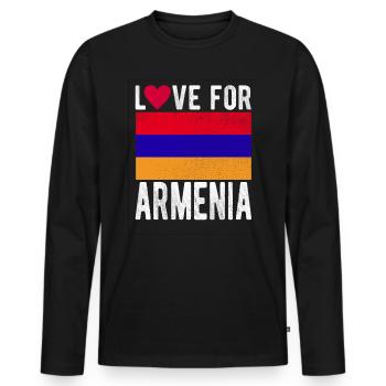 Armenia Souvenir - Men's Premium Organic Long Sleeve Shirt - black - Front - Nico (187cm)