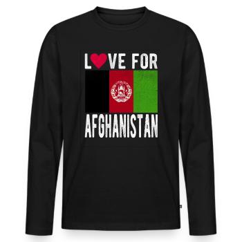 Souvenir de l’Afghanistan - T-shirt manches longues Premium bio Homme - noir - Devant - Nico (187cm)