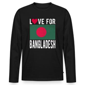 Bangladesh Souvenir - T-shirt manches longues Premium bio Homme - noir - Devant - Nico (187cm)