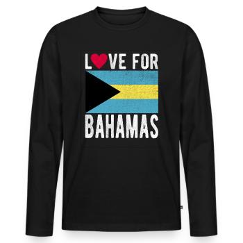 Bahamas Souvenir - T-shirt manches longues Premium bio Homme - noir - Devant - Nico (187cm)