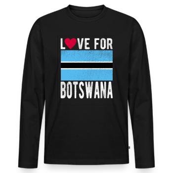 Botswana Souvenir - Männer Premium Bio Langarmshirt - Schwarz - Vorne - Nico (187cm)