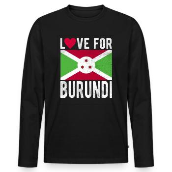 Burundi Souvenir - T-shirt manches longues Premium bio Homme - noir - Devant - Nico (187cm)