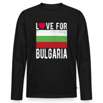 Bulgarie Souvenir - T-shirt manches longues Premium bio Homme - noir - Devant - Nico (187cm)