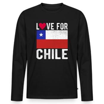 Chili Souvenir - T-shirt manches longues Premium bio Homme - noir - Devant - Nico (187cm)