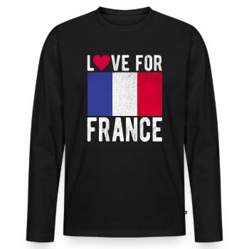 France Souvenir - T-shirt manches longues Premium bio Homme - noir - Devant - Nico (187cm)