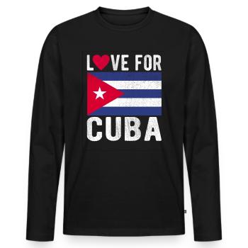 Cuba Souvenir - T-shirt manches longues Premium bio Homme - noir - Devant - Nico (187cm)