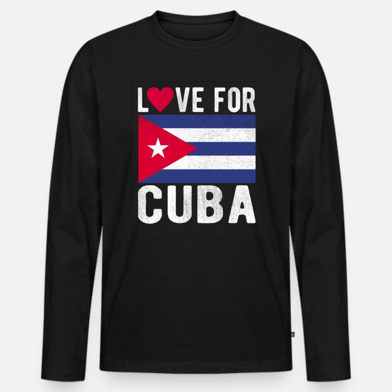 Kuba Souvenir - Männer Premium Bio Langarmshirt - Schwarz