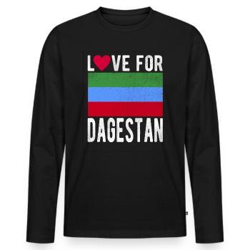 Souvenir du Daghestan - T-shirt manches longues Premium bio Homme - noir - Devant - Nico (187cm)