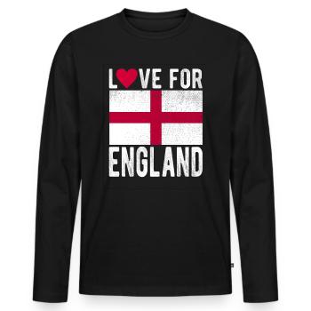 Angleterre Souvenir - T-shirt manches longues Premium bio Homme - noir - Devant - Nico (187cm)