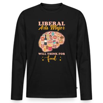 Diplôme en arts libéraux - T-shirt manches longues Premium bio Homme - noir - Devant - Nico (187cm)
