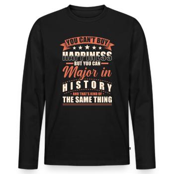 Geschichte Abschluss - Männer Premium Bio Langarmshirt - Schwarz - Vorne - Nico (187cm)