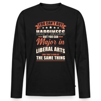 Diplôme en arts libéraux - T-shirt manches longues Premium bio Homme - noir - Devant - Nico (187cm)