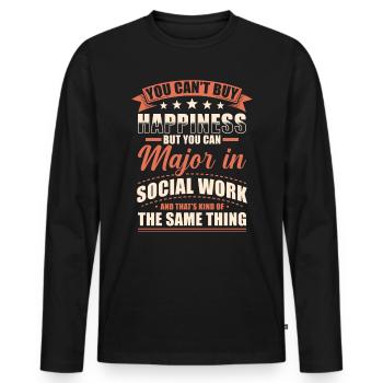 Soziale Arbeit Abschluss - Männer Premium Bio Langarmshirt - Schwarz - Vorne - Nico (187cm)
